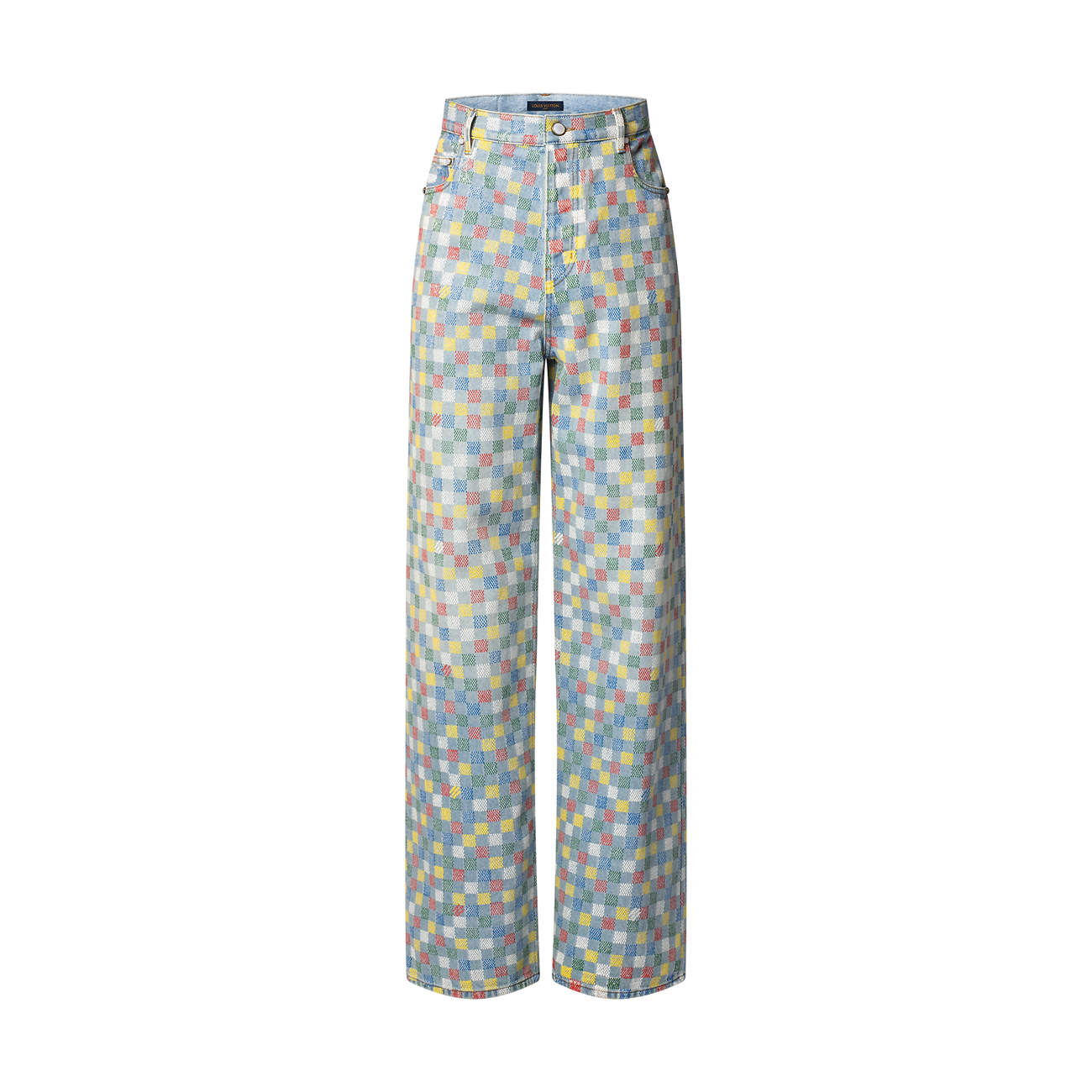 LOUIS VUITTON 07AW Monogram denim switching Pants WLP027FC Washed Blue 36